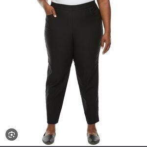 EVRI Women Stretch Pull-on Pants Black Mid‎ Rise Size 24W New